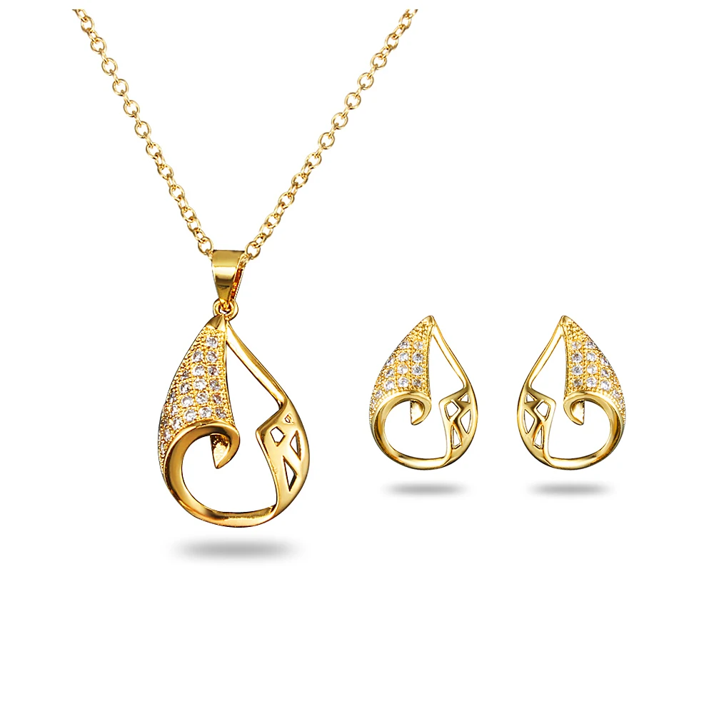 

Water stone jewelry set Xiangshi earring wholesale 18 karat gold jewelry accessories.