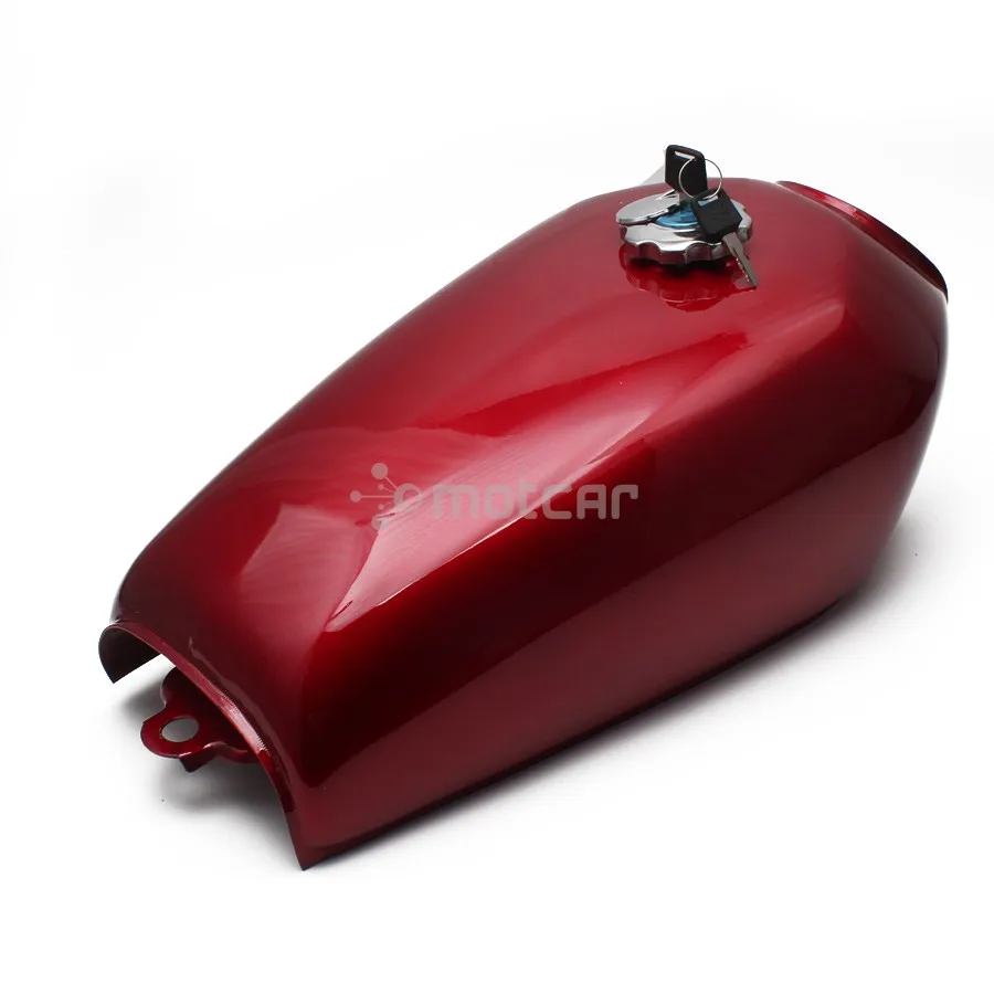 Red Metal 9L 2.4 Gal Motorcycle Fuel Oil Gas Tank Cafe Racer Vintage With Tap Universal For