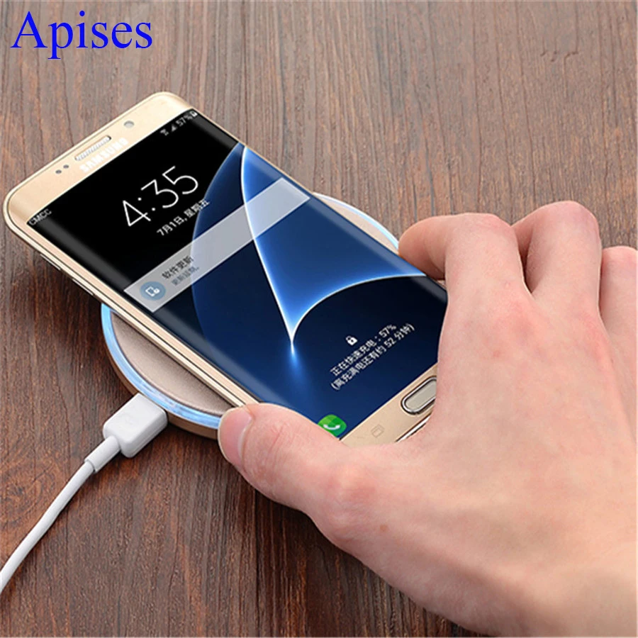 Wireless Charger 10W For Samsung Galaxy S7 Edge PU Leather Qi Charger
