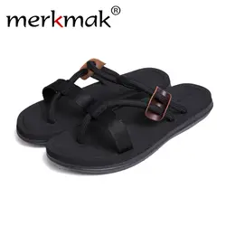 Merkmak/Брендовые мужские шлепанцы, дышащая летняя пляжная обувь высокого качества, повседневные мужские пляжные шлепанцы, новинка 2019, обувь