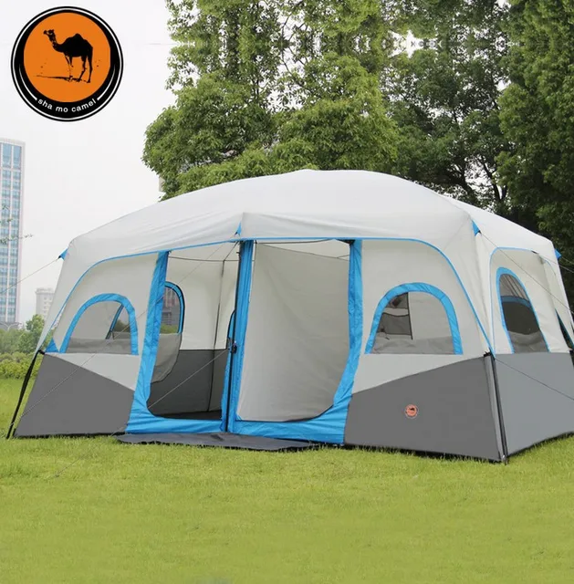 Cheap 2015 New pattern 1hall 2 Bedrooms high quality large space 6 8 10 12 Ershiyiting people big outdoor travel family camping tent