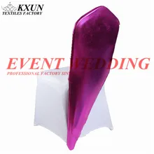 10 шт. Золото Серебро бронзированное Покрытие половина стрейч стул крышка капюшон подходит на лайкра спандекс стул крышка лента украшение для свадьбы