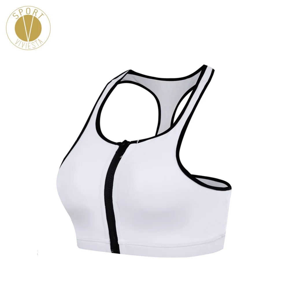 zip front compression sports bra
