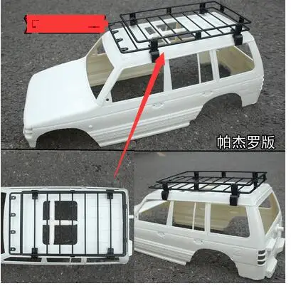 Металлический багажник на крышу для LC80 LAND CRUISER Body Axial 1:10 RC автомобилей гусеничный Tamiya Pajero CC01 CR01 JK Wrangler D90 LC70 грузовик - Цвет: E