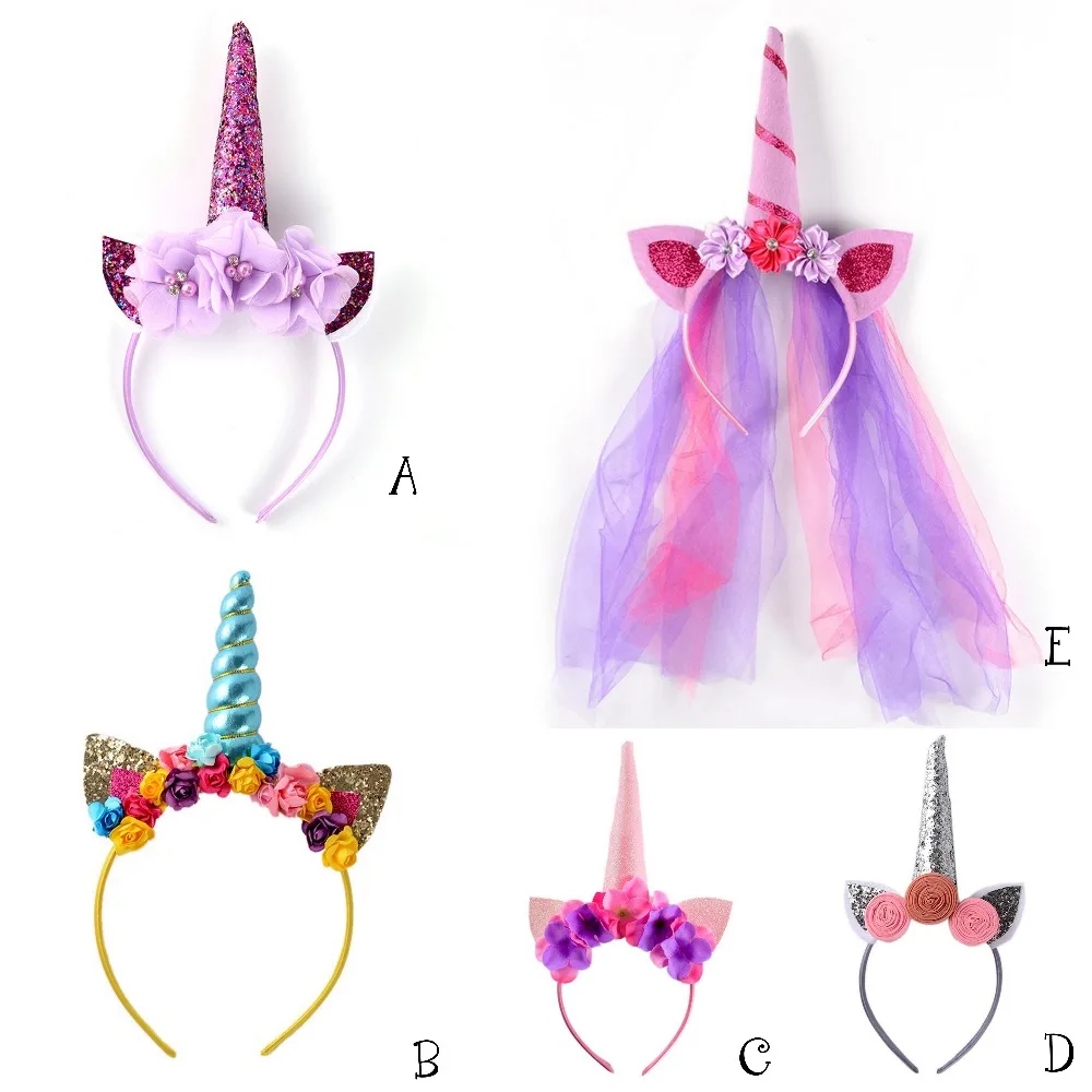 Glitter Unicorn Horn Headband Easter Bonus Party For Girls DIY Hair