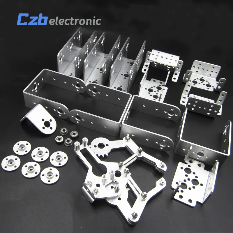 ROT3U 6DOF Aluminium Robot Arm Mechanical Robotic Clamp Claw Silver 2