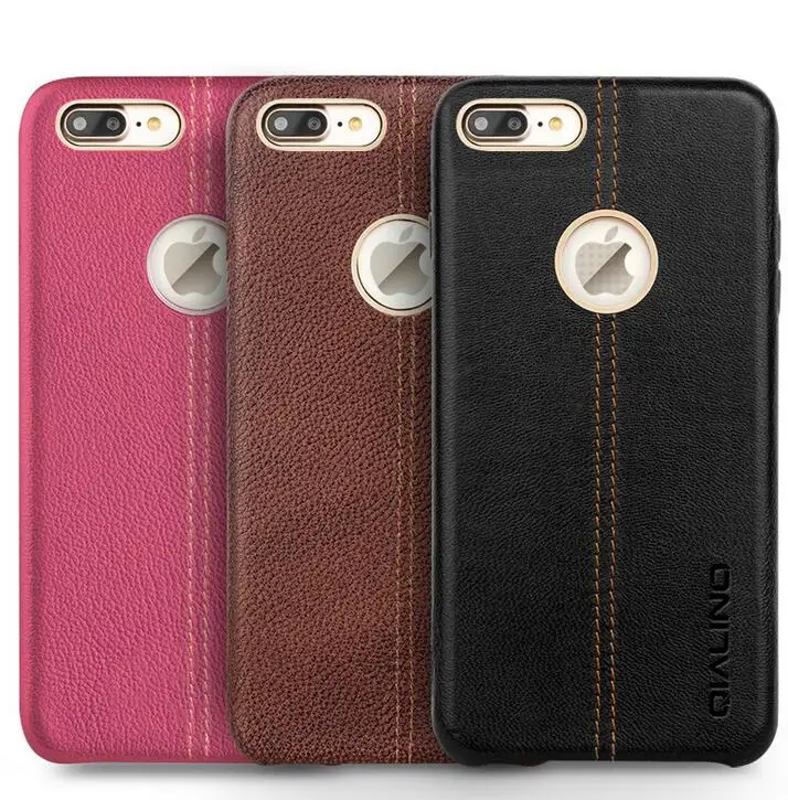 QIALINO Original for iPhone 7 Genuine Leather Back Luxury Cover Case Apple Slim Fashion phone hold case |