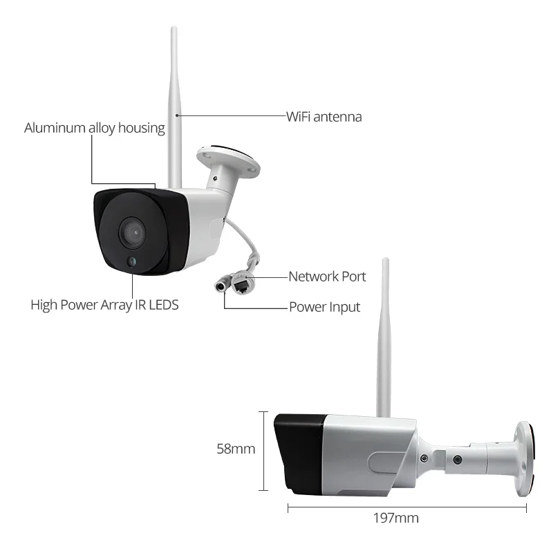 Wi fi камера видеонаблюдения Wheezan система HD 1080 P беспроводная домашняя ip комплект 4CH