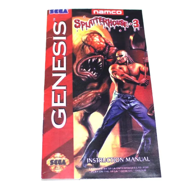 Руководство для Splatterhouse 3 Sega MD 16 бит карточная игра картридж Megadrive бытие системы |