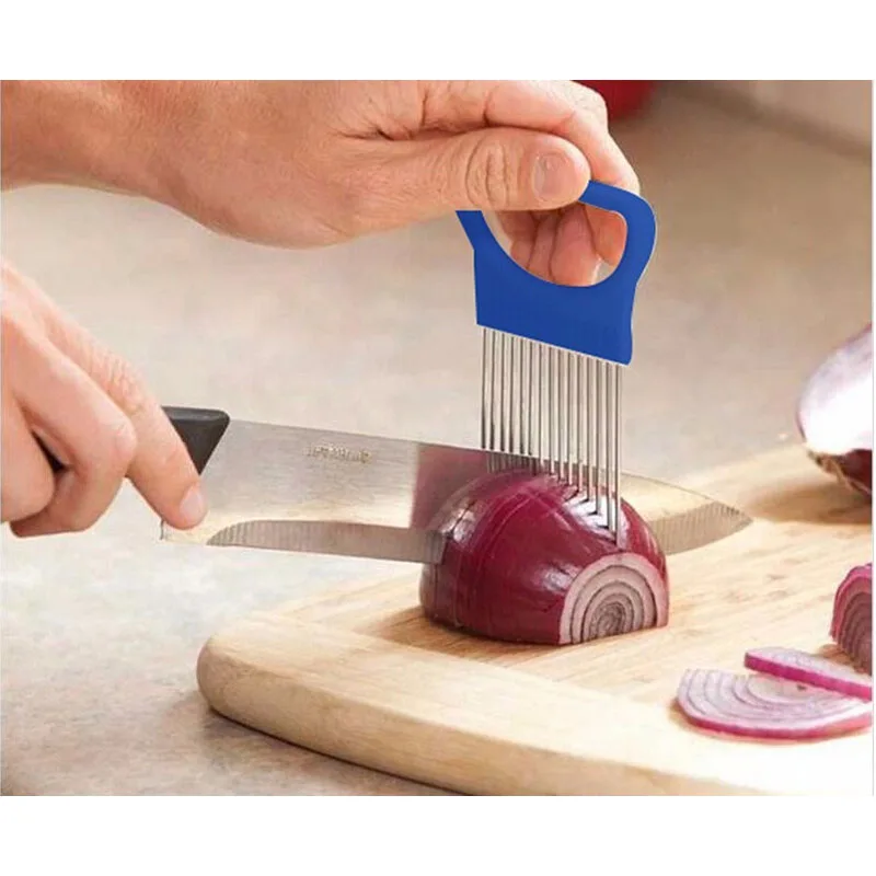 

Onion Holder Cutter Fork Vegetable Slicer Tomato Metal Meat Hamstring Needle Stainless Steel Cut kitchen Accessories Gadgets