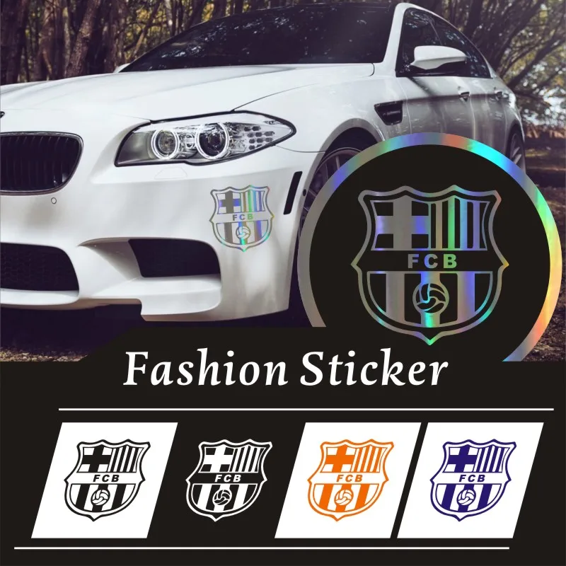

19*19CM 3D Sticker Spain Barca FCB Football Car Stickers Decal waterproof Vinyl Custom Sticker Black/Silver/laser