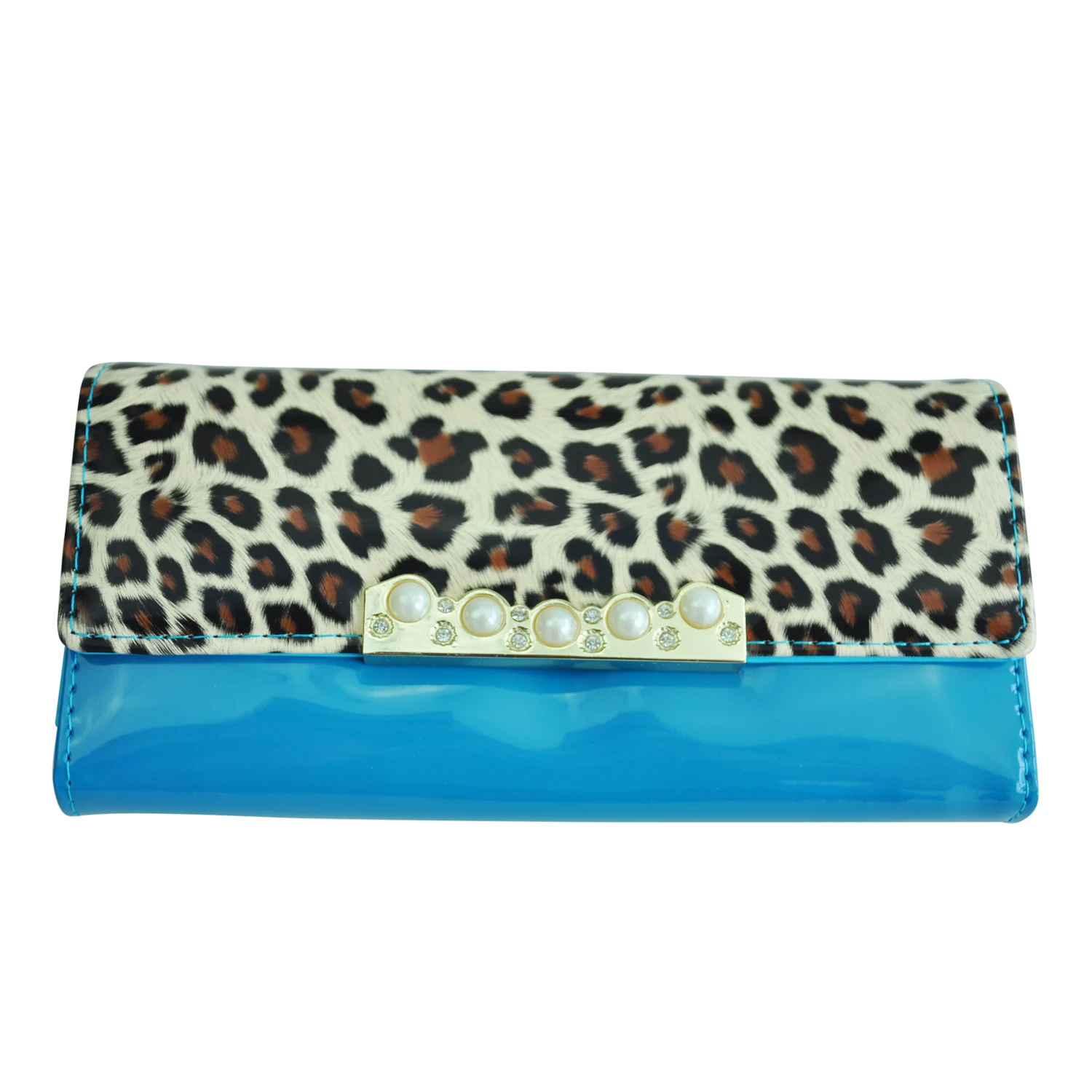 

Women's / Ladies Gloss Finish Leopard Print Purse / Wallet - 4 Colours -- NEW