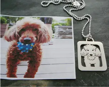 

Miniature Poodle Art Necklace, Your Pet Pendant, Dog silhouette Memory Jewelry Keepsake Memorial Gift--12 pcs/Lot