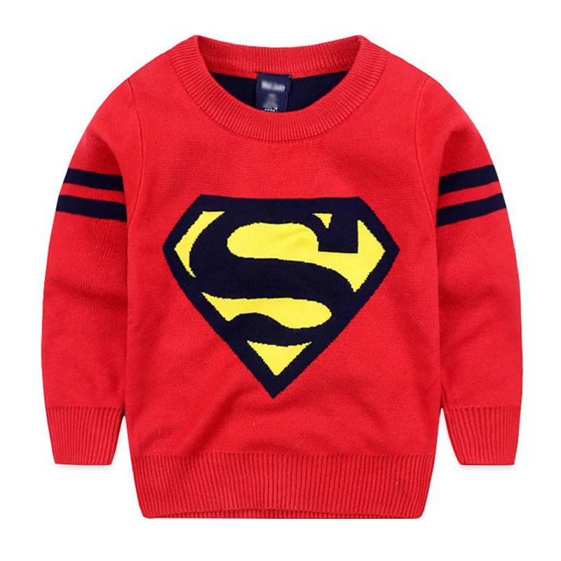 Вязаные свитера для мальчиков; Сезон Зима; коллекция года; повседневные теплые хлопковые свитера и пуловеры для мальчиков; Детский свитер с рисунком; одежда - Цвет: Красный