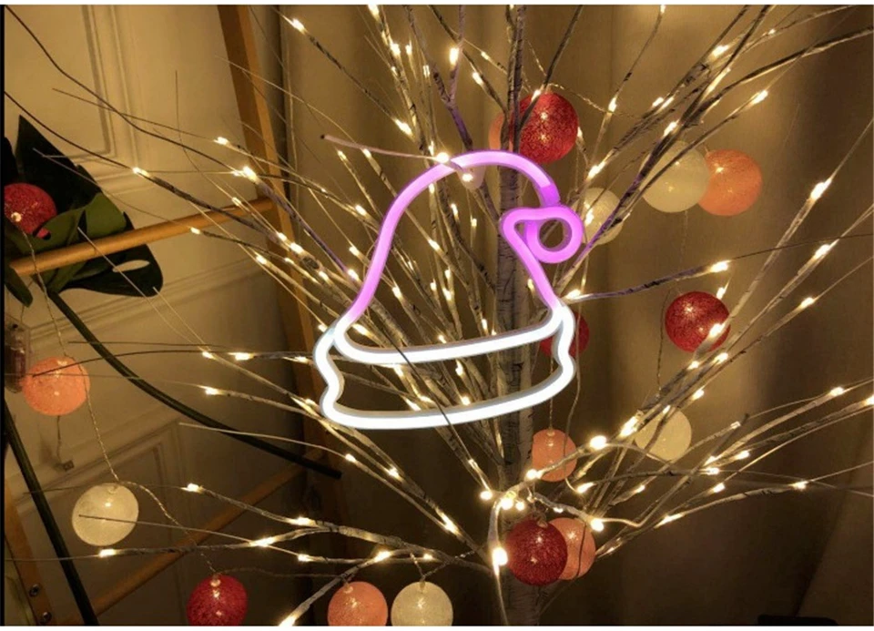 Árvore de Bétula Plugue da ue Led de Prata Lâmpada Festival Natal Decoração Moderna Interior Branco Quente Férias Fada Luz 170cm Guirlanda 16 Cheap Iluminação de Natal