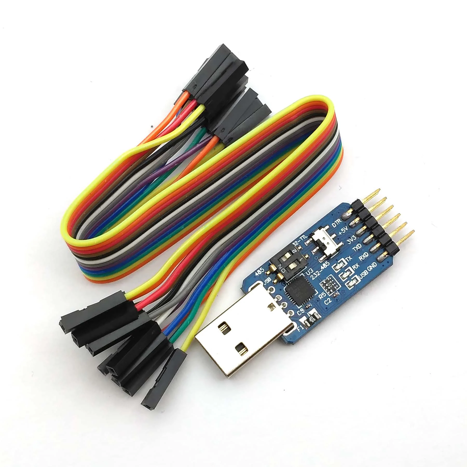 

6 in 1 CP2102 USB to TTL 485 232 Turn around 3.3V / 5V compatible Six multifunction serial module
