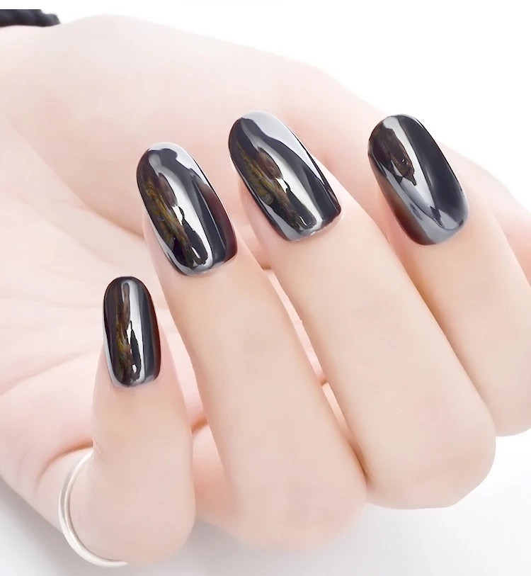 ネイルアート黒光沢のあるミラーネイルグリッター装飾パウダージェルポリッシュクローム顔料ダストうちマニキュア Nail Glitter Pigment Dustdust Glitter Aliexpress