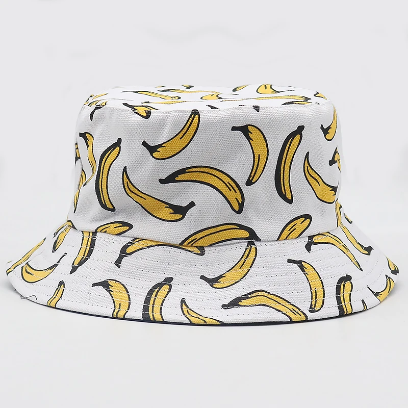 

Fashion Banana printing bucket hat flat fishermen cap travel hats casual caps wholesale