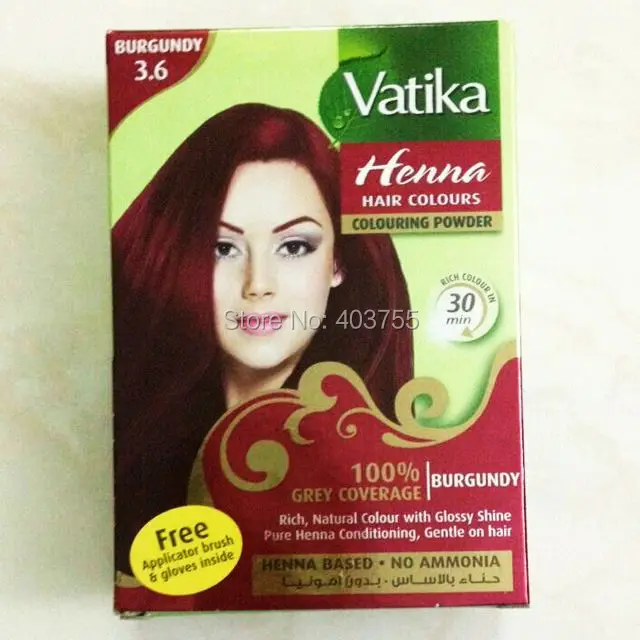 Vatika Henna Hair Coloring hair dye Powder Burgundy 100 Grey Coverage