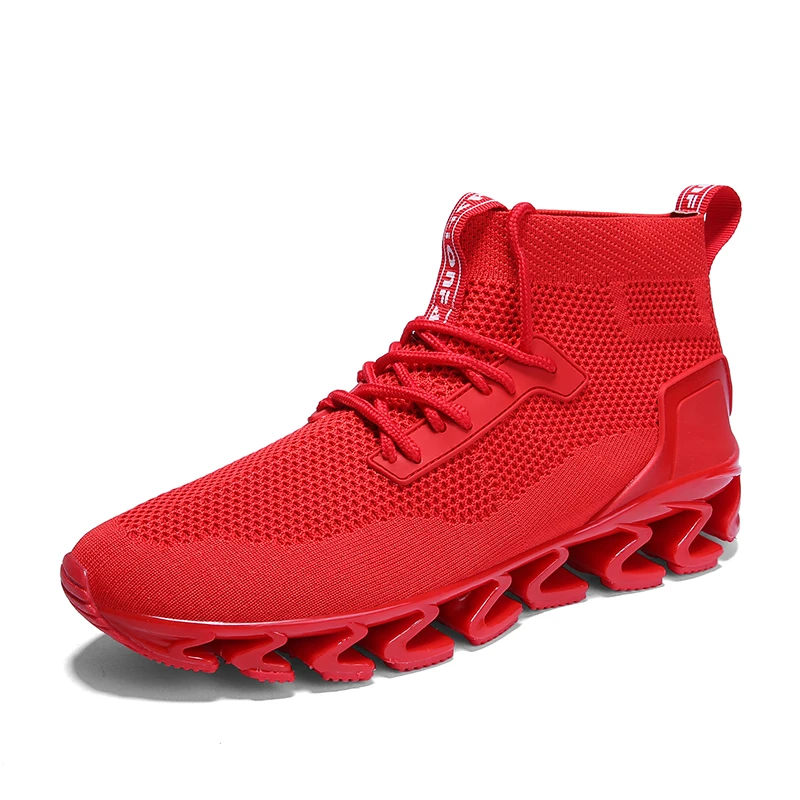 

Flyknit Running Shoes Men Cushioning High Top Shoes Male Sport Athletic Trainers Walking Sneaker Men's Ankle Snekaers