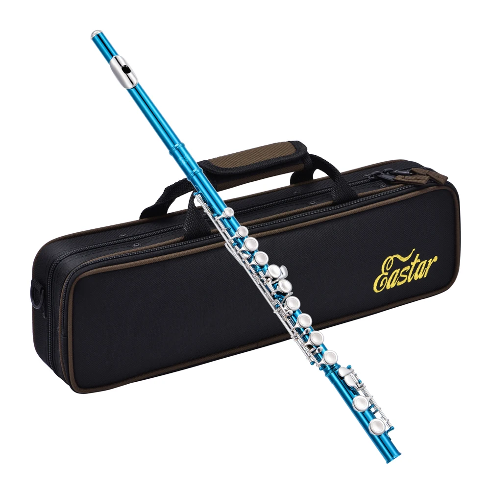 

Eastar Close Hole C Flute Instrument Kits 16 Keys Nickel Plated Professional Musical Woodwind + Flutes Bag Stand Cleaning Tool