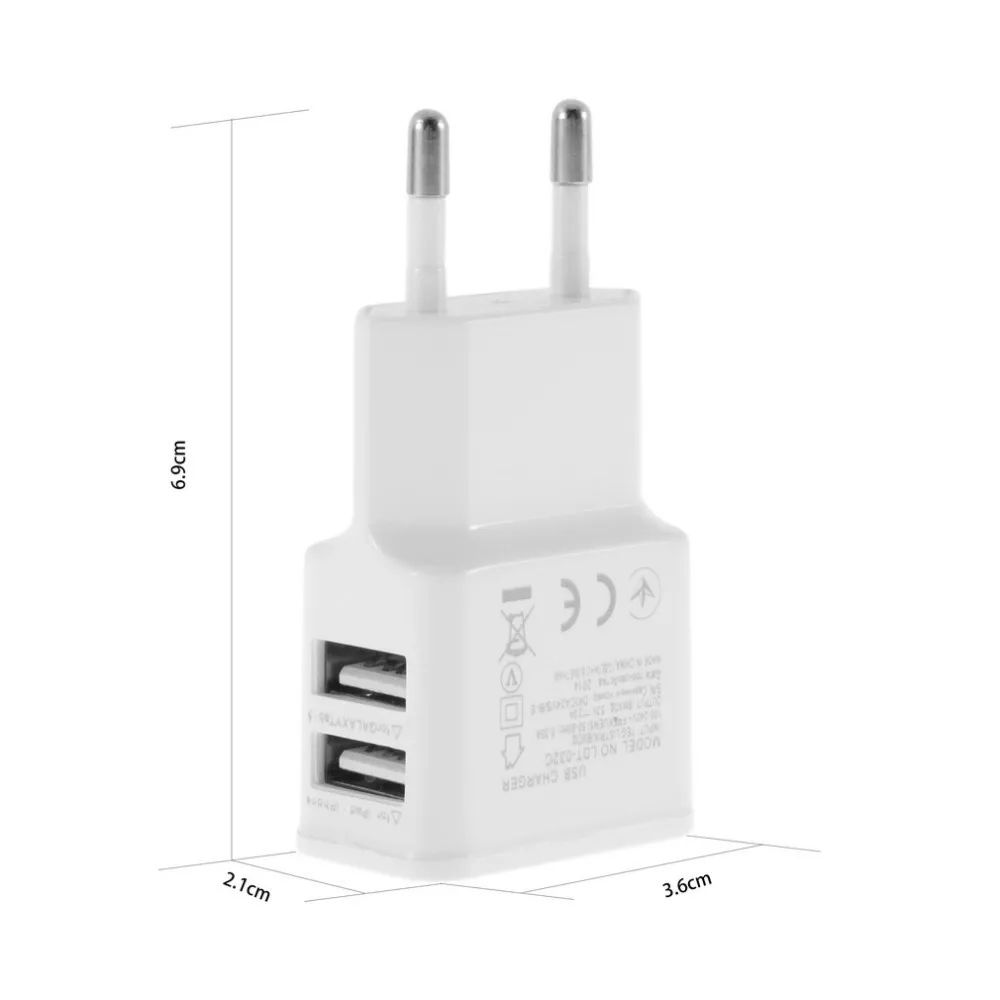 5V 2A EU PLug настенное зарядное устройство универсальное мобильное зарядное устройство для телефона для путешествий для samsung Xiaomi huawei Dual USB настенное зарядное устройство адаптер