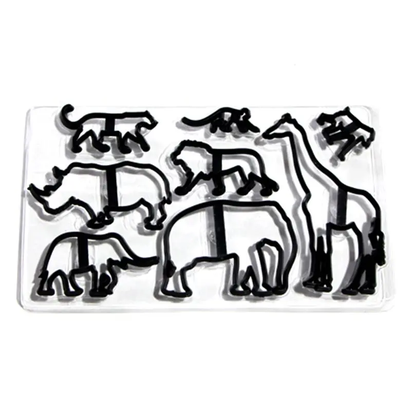 

Cutter Plastic Elephant Lion Giraffe Leopard Fondant Cutter Safari Silhouette Cake Mold Cake Decorating Tools