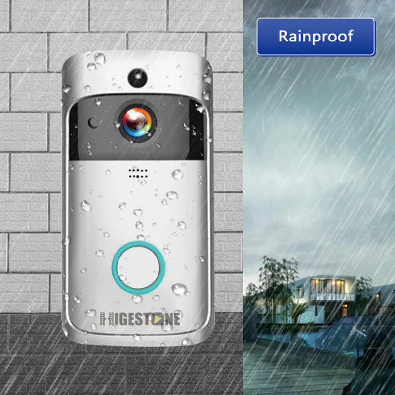 Higestone HD Wiireles смарт-видео дверной звонок камера двухстороннее аудио мобильное приложение пульт дистанционного управления iOS Android Батарея