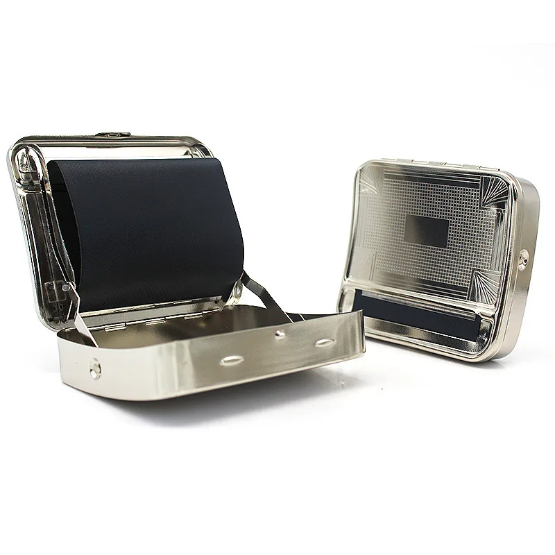 

Metal Automatic Cigarette Smoking Tobacco Roller Rolling Machine 1 Pcs 70 MM Silver Box Case Drop Shipping