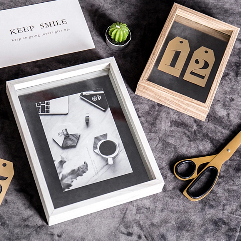  SUFEILE HD glass specimen photo frame DIY plant specimen photo frame Wooden creative decorative fra