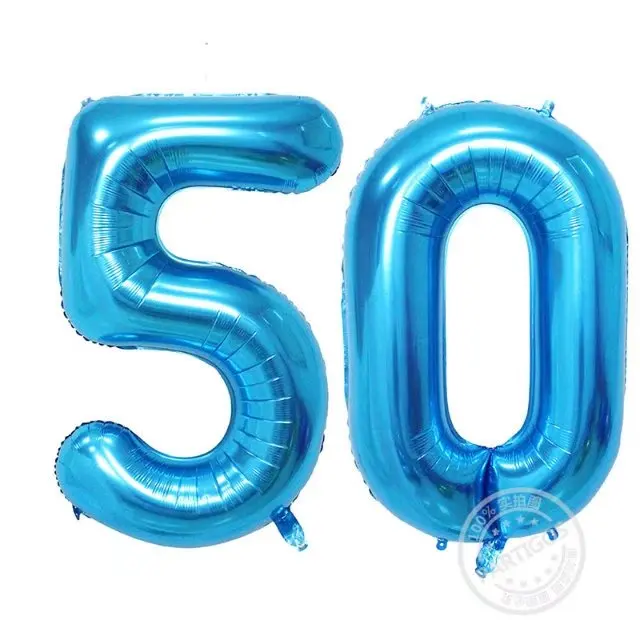 2 шт./лот 50 лет воздушные шары 40 дюймов Размер Черный Глобус серебро цифра