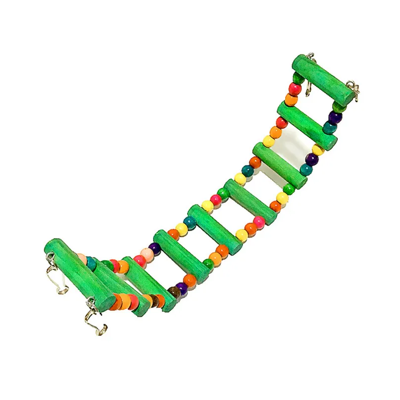 Висячая качающаяся игрушка подвеска в виде птичьей клетки жевательная игрушка красочный мост с колокольчиком птица аксессуары#4m22