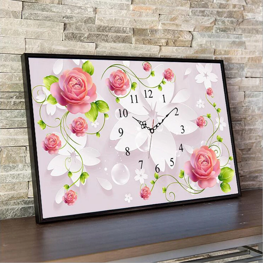 

Special size wall clock Diamond Embroidery Wall Decor Diy Diamond Painting Full Rhinestone Cross Stitch Kits Needlework AS763