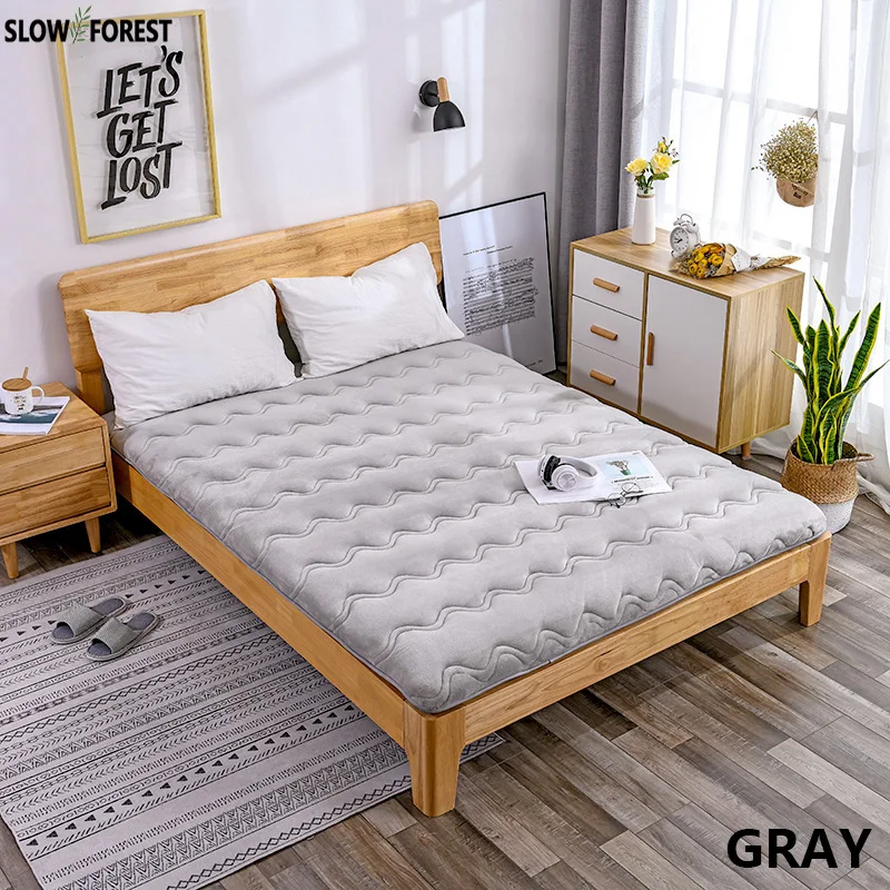 buy Slow Forest Tatami Mattress Thickened Bed Mat Carpet Economy 1.8M Double Floor Sleeping Mat Lazy Cushion Sheet without Pillows