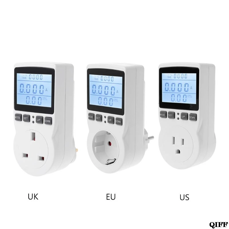 

Digital Power Meter Socket EU/US/UK Plug Energy Meter Current Voltage Watt Electricity Cost Measuring Monitor Power Analyzer Jun