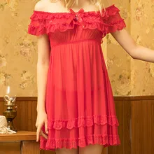 Размера плюс, Женская кружевная атласная ночная рубашка с коротким рукавом, винтажная Пижама, пикантная сорочка, ночная рубашка, сорочка de nuit femme