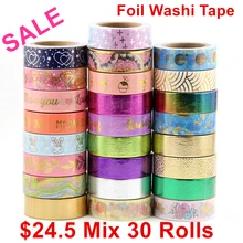 Sale price Randomly mix 30 rolls lot(set/kit) Top quality foil washi tape masking Japanese Washi foil tape 15mm*10m Top quality Sale price Randomly mix 30 rolls lot(set/kit) Top quality foil washi tape masking Japanese Washi foil tape 15mm*10m Top quality