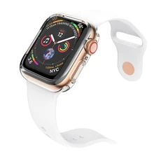 Силиконовые умные часы крышка Экран Защитный чехол для Apple Watch серии 4 44/40 мм мягкий полное покрытие чехол для мобильного часо-4