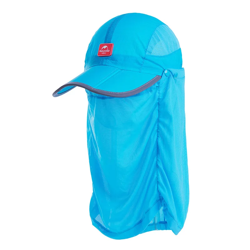 NatureHike NH12M008-Z, унисекс, рыбацкая шляпа, солнцезащитный козырек, кепка, шапка для кемпинга UPF 50, Солнцезащитная со съемным ушком - Цвет: Синий