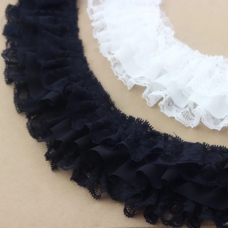 Chiffon-Tape-Ribbon-Ruffle-Lace-Pleated-Chiffon-Lace-Trim-Flower-Collar-Garment-Skirt-Accessories-Pleated-Lace