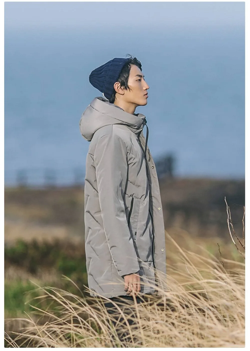 Xiaomi 90 point Seamless three-dimensional stuffed Men down jacket 90% White duck down Medium and long hooded design warm (9)