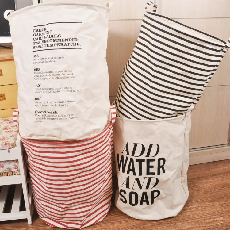 Hot 1PC Fashion Foldable Cotton Linen Storages Buckets Washing Clothes Laundry Basket Storage Box Home Kids Toys Basket 2017