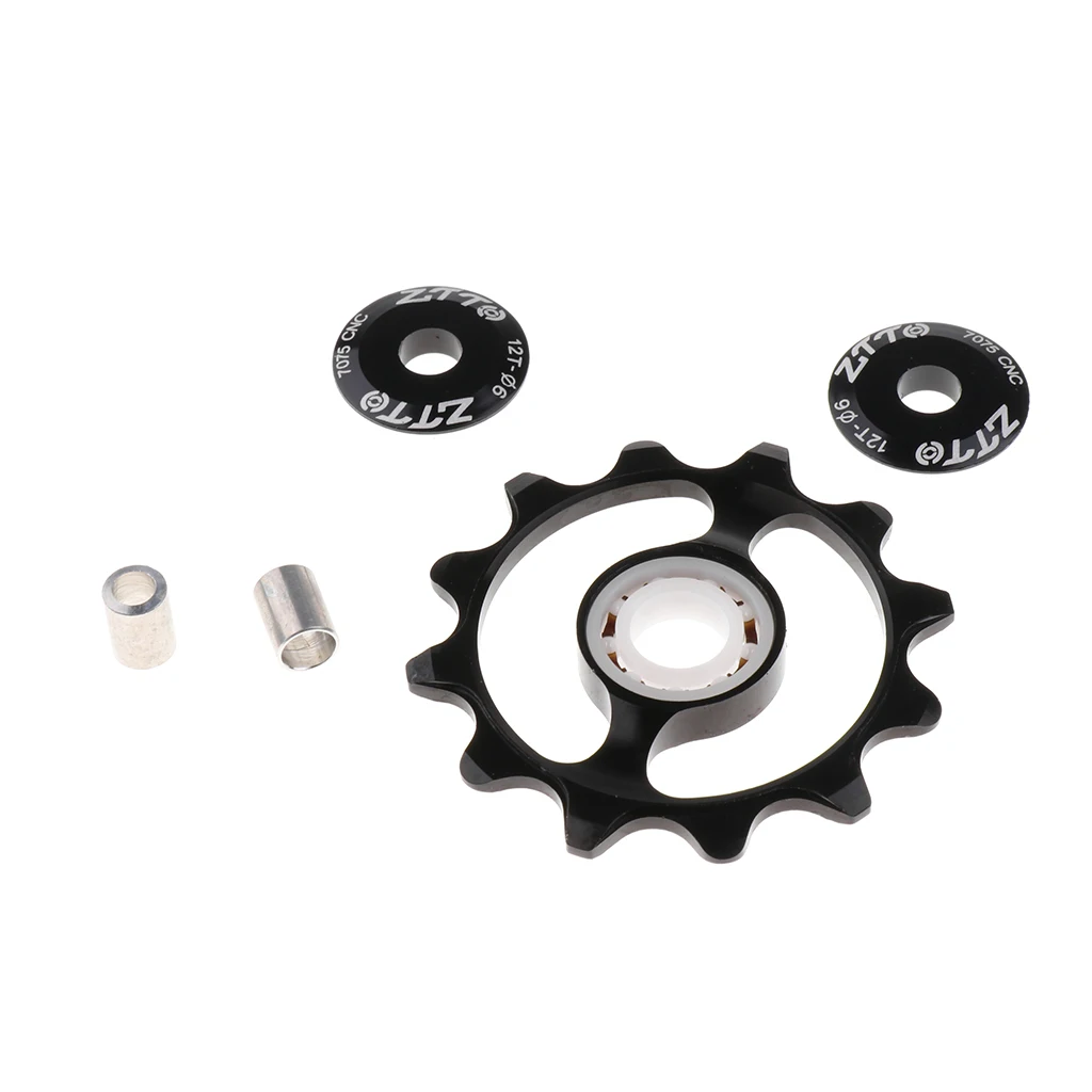 Ceramic Bike Jockey Wheel Pulley Wheel Bicycle Rear Derailleur Guide Pulley 12 T Support 9/10/11 Speed Cycling Bike Parts
