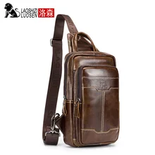 LAOSHIZI LUOSEN, натуральная кожа, нагрудная сумка для мужчин, сумки-мессенджеры, винтажная Сумка-слинг, мужская сумка на плечо, маленький нагрудный рюкзак
