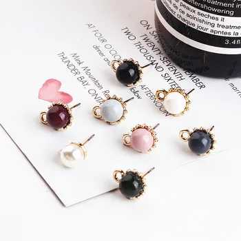 

DIY handmade jewelry accessories bead earrings simple temperament alloy material pendant