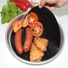 Диаметр 24 см PTFE покрытием стеклоткань сковороде лайнер Пан Коврики, 2 антипригарным круглый Пан лайнер лист