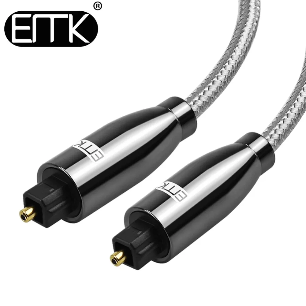 EMK Optische Audiokabel - Digitale Toslink SPDIF Kabel Compatibel Met TV, Soundbar, Home Theatre en Meer (Gevlochten Katoen, 1M