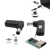 Adaptador USB 3,1 tipo C hembra a CC, 7,4mm x 5,0mm macho en ángulo, convertidor de cargador de gatillo para ordenador portátil HP, 1 ud. ► Foto 3/6