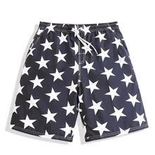 Летние быстросохнущие свободные пляжные брюки с пятью точками с принтом, купальник для мужчин и женщин, пышные плавательные трусы, брюки