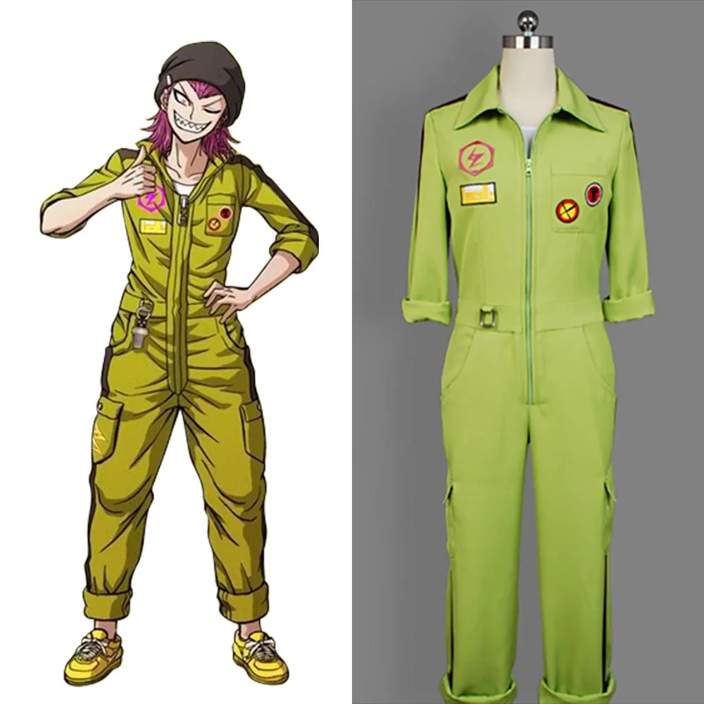 Супер DanganRonpa Косплей Kazuichi костюм Souda полный комплект униформы комбинезон с шляпой